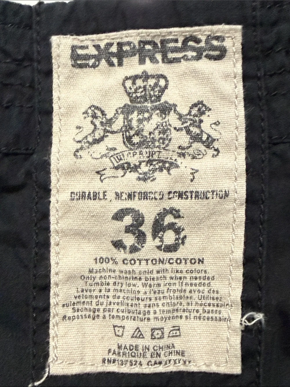Express Men’s Black Cargo Shorts with Utility Pockets